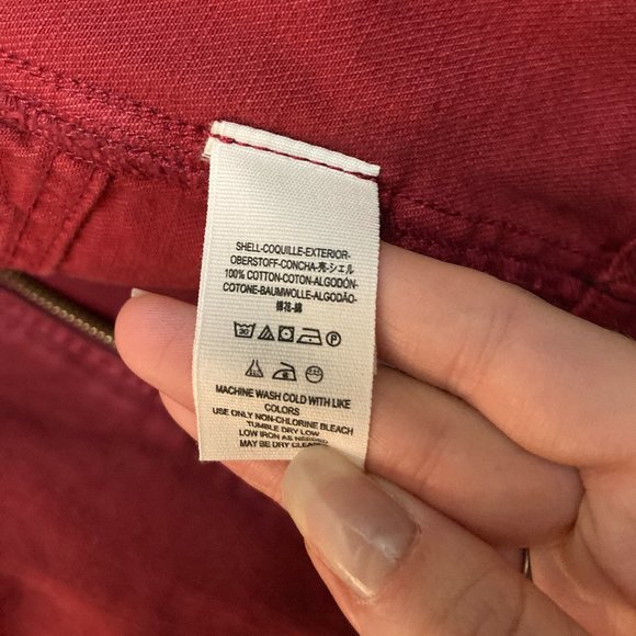 Free People Oversized Red Denim Moto Jacket Size M - Picture 14 of 14